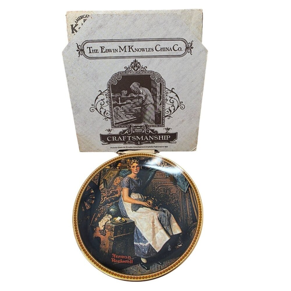 Norman Rockwell Dreaming in the Attic Plate First Issue Knowles 1982 NIB